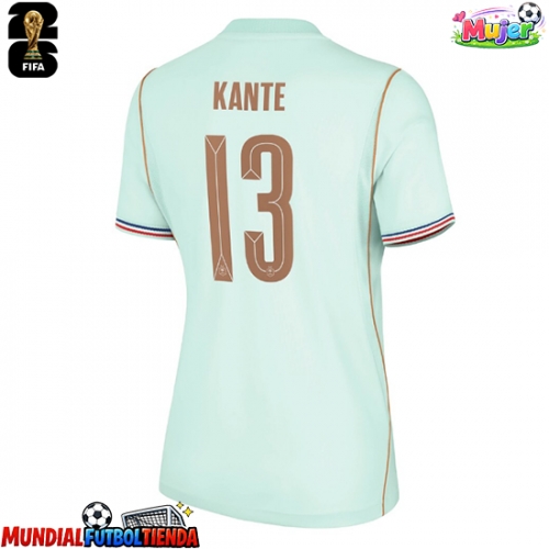 Camiseta Francia Kante #13 Segunda Equipación Replica Mundial 2026 para mujer mangas cortas